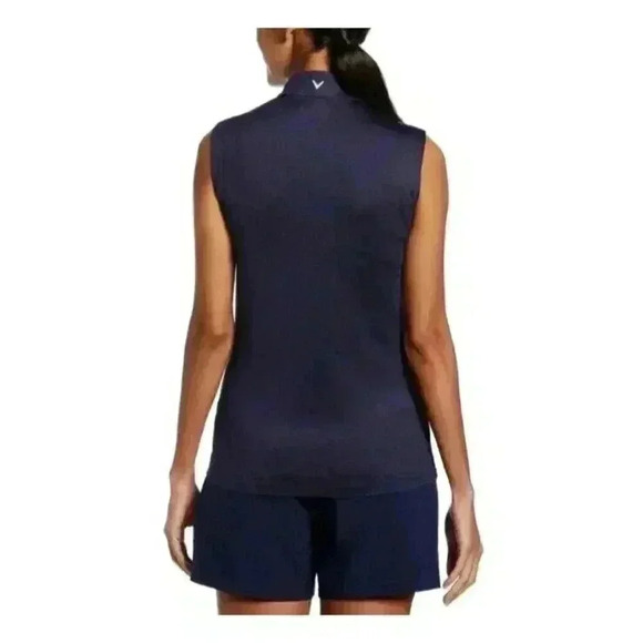 Callaway Women Sleeveless Golf Top MEDIUM Blue 1/4 Zip Athletic OptiDry Colorful - Picture 2 of 7